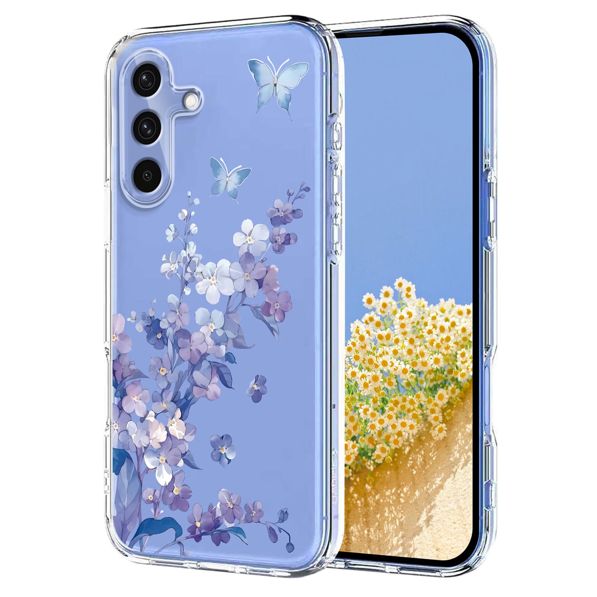 Für Samsung Galaxy S25 FE Hülle Schmetterling Blumenmuster Druck TPU Telefon Rückseite 