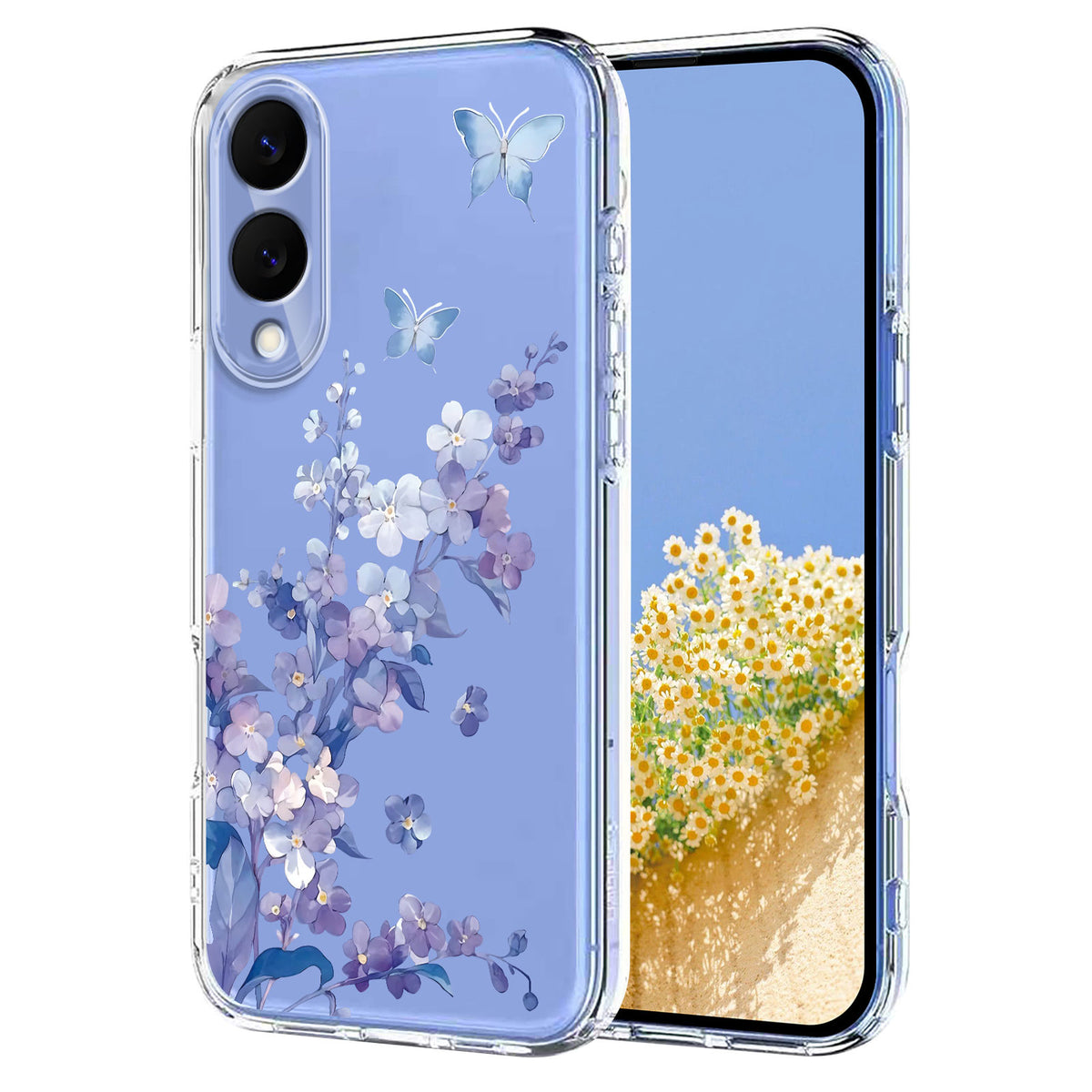 For Samsung Galaxy S25 Edge Case Butterfly Floral Pattern Printing TPU Phone Back Cover