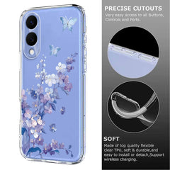 For Samsung Galaxy S25 Edge Case Butterfly Floral Pattern Printing TPU Phone Back Cover