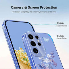 For Samsung Galaxy S25 Ultra Case Butterfly Floral Pattern Printing TPU Phone Back Cover