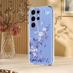 For Samsung Galaxy S25 Ultra Case Butterfly Floral Pattern Printing TPU Phone Back Cover