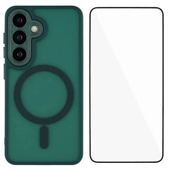 For Samsung Galaxy S25 FE Case Compatible with MagSafe WANLONFENG QB Series PC TPU Phone Cover with Screen Film