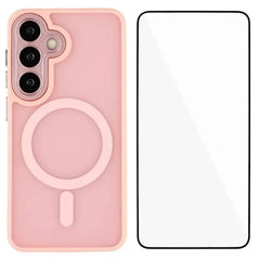 For Samsung Galaxy S25 FE Case Compatible with MagSafe WANLONFENG QB Series PC TPU Phone Cover with Screen Film