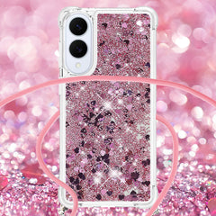 For Samsung Galaxy S25 Edge TPU Case Quicksand Phone Cover with Lanyard