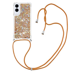 For Samsung Galaxy S25 Edge TPU Case Quicksand Phone Cover with Lanyard