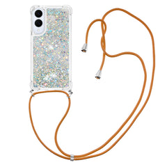 For Samsung Galaxy S25 Edge TPU Case Quicksand Phone Cover with Lanyard
