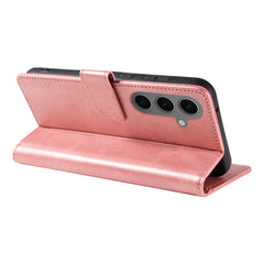 For Samsung Galaxy S25+ Case with 2Pcs Tempered Glass WANLONFENG WN Series Calf Texture Leather Phone Cover Big Cutouts