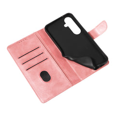 For Samsung Galaxy S25+ Case with 2Pcs Tempered Glass WANLONFENG WN Series Calf Texture Leather Phone Cover Big Cutouts