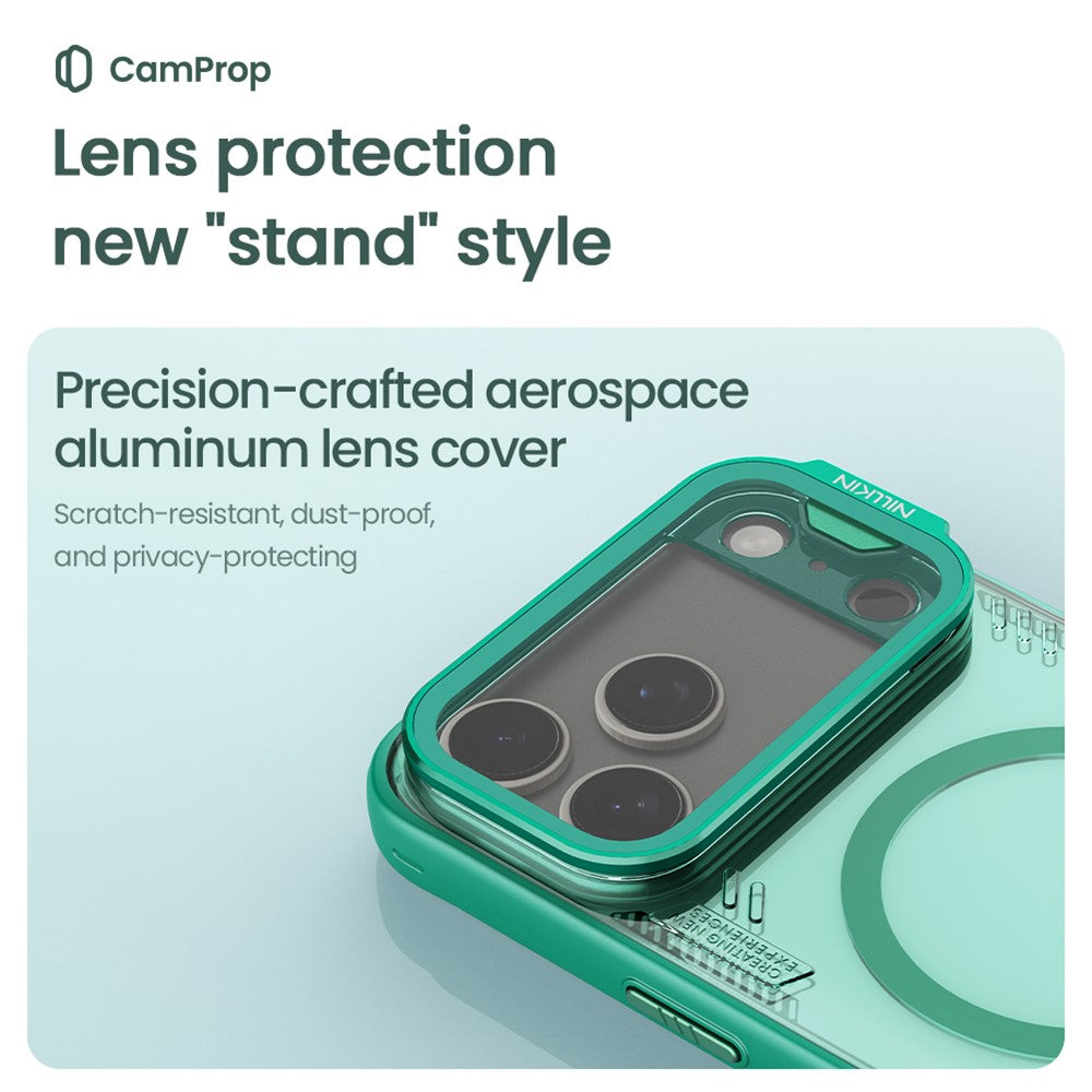 NILLKIN Iceblade CamProp iPhone 17 Pro Max Case | PC+TPU | Magnetic Kickstand with Clear Lens Cover - TechGearPal