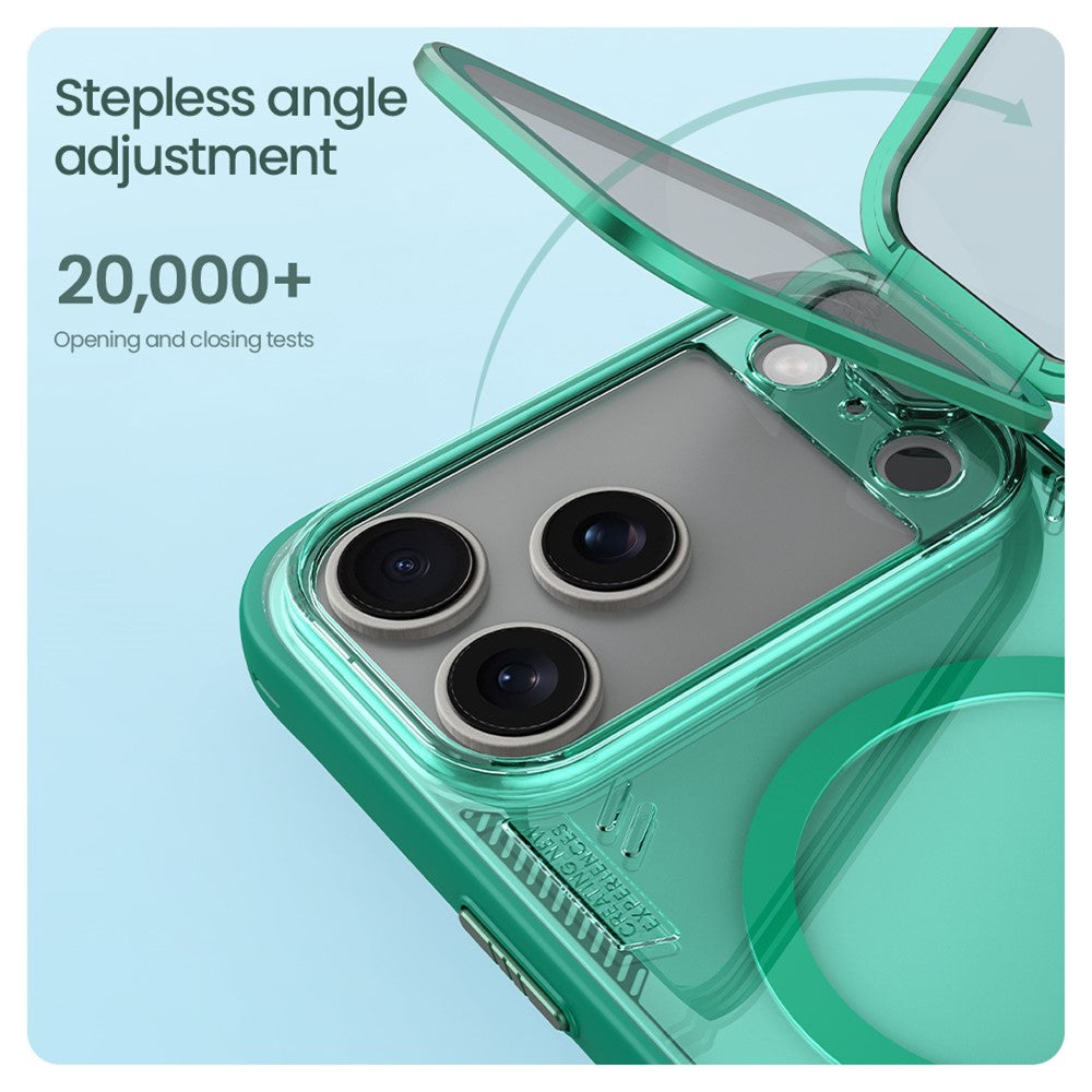 NILLKIN Iceblade CamProp iPhone 17 Pro Max Case | PC+TPU | Magnetic Kickstand with Clear Lens Cover - TechGearPal