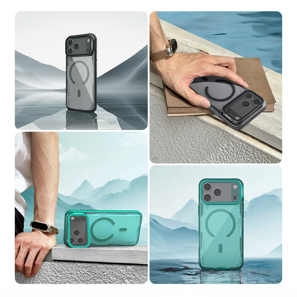 NILLKIN Iceblade CamProp iPhone 17 Pro Max Case | PC+TPU | Magnetic Kickstand with Clear Lens Cover - TechGearPal