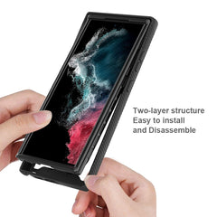 For Samsung Galaxy S23 Ultra PC + TPU Hybrid Cover Full Protection PET Screen Protector Phone Case