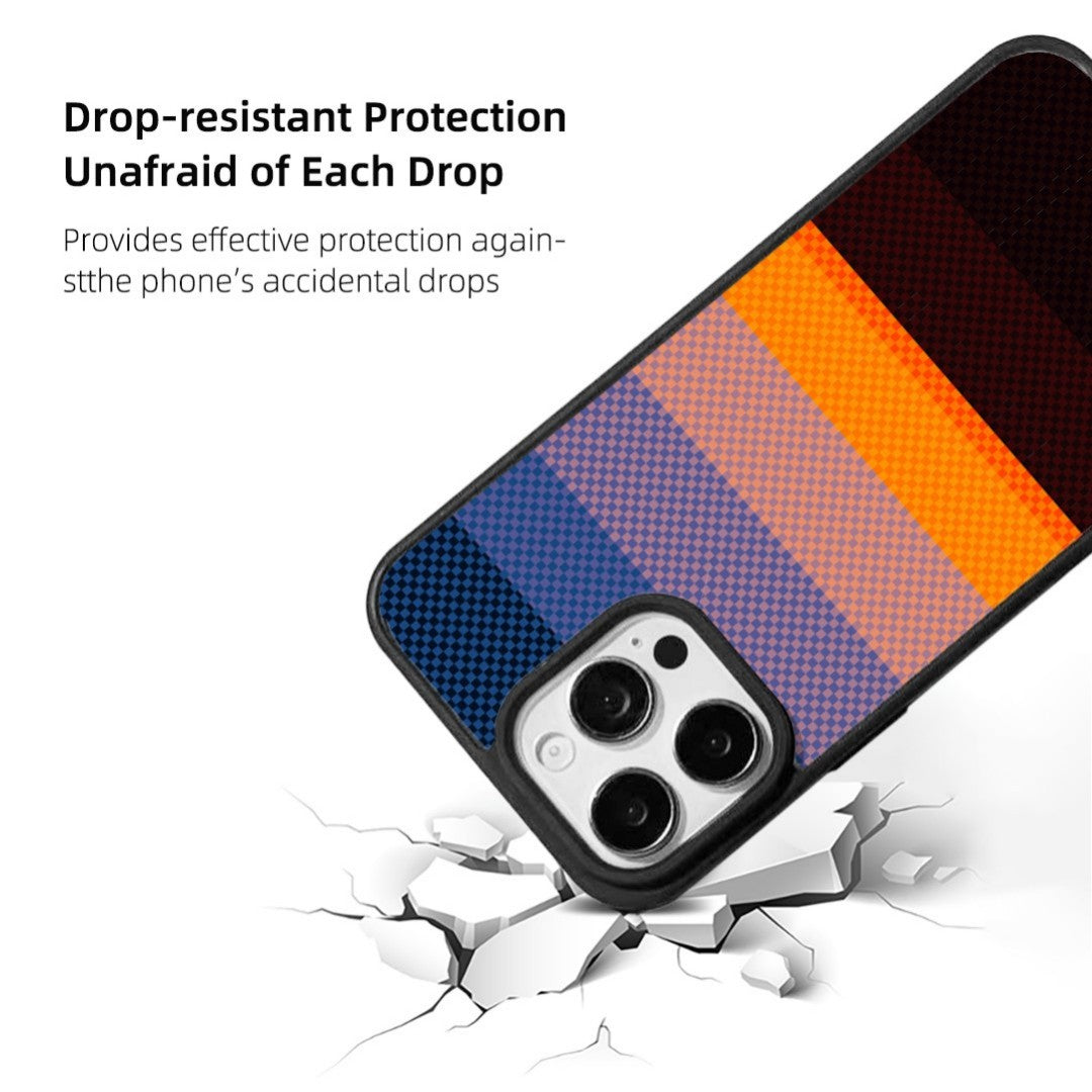 EYCASE For iPhone 16 Pro Max Magnetic Case  Kevlar Series UV Printed Black Edge TPU Acrylic Phone Cover - TechGearPal