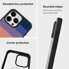 EYCASE For iPhone 16 Pro Max Magnetic Case  Kevlar Series UV Printed Black Edge TPU Acrylic Phone Cover - TechGearPal