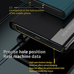 For Samsung Galaxy S23 Ultra Electroplating PU Leather Phone Stand Cover Auto Adsorption Anti-drop Case
