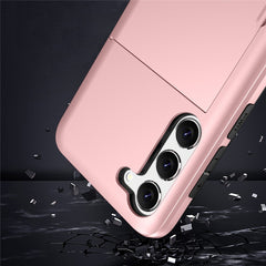 Anti-scratch Phone Case for Samsung Galaxy S23, Drop-proof TPU + PC Hybrid Back Cover with Slide Card Holder