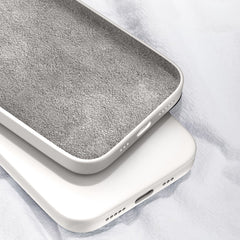 Rubberized Mobile Phone TPU Case for Samsung Galaxy S23, Microfiber Lining Design Straight Edge Protective Cover
