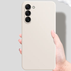Rubberized Mobile Phone TPU Case for Samsung Galaxy S23, Microfiber Lining Design Straight Edge Protective Cover