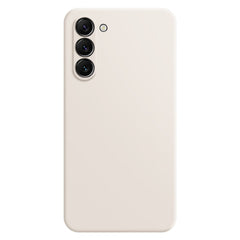 Rubberized Mobile Phone TPU Case for Samsung Galaxy S23, Microfiber Lining Design Straight Edge Protective Cover