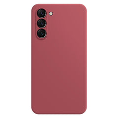 Rubberized Mobile Phone TPU Case for Samsung Galaxy S23, Microfiber Lining Design Straight Edge Protective Cover
