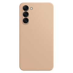 Rubberized Mobile Phone TPU Case for Samsung Galaxy S23, Microfiber Lining Design Straight Edge Protective Cover