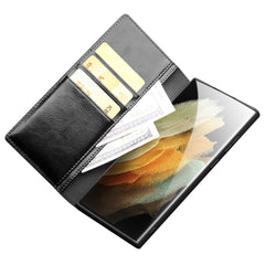 QIALINO For Samsung Galaxy S23 Ultra Shockproof Genuine Leather Phone Case Business Style Anti-Scratch Flip Cover Wallet Stand