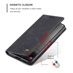CASEME 013 Series For Samsung Galaxy S23 Stand Function PU Leather Wallet Case Magnetic Auto-absorbed Phone Case