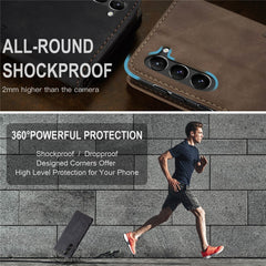 CASEME 013 Series For Samsung Galaxy S23 Stand Function PU Leather Wallet Case Magnetic Auto-absorbed Phone Case