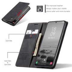 CASEME 013 Series For Samsung Galaxy S23 Stand Function PU Leather Wallet Case Magnetic Auto-absorbed Phone Case