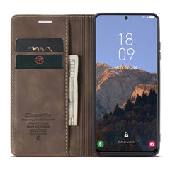 CASEME 013 Series For Samsung Galaxy S23+ Stand Function PU Leather Wallet Case Full Protection Magnetic Auto-absorbed Phone Case
