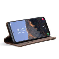 CASEME 013 Series For Samsung Galaxy S23+ Stand Function PU Leather Wallet Case Full Protection Magnetic Auto-absorbed Phone Case