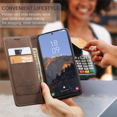 CASEME 013 Series For Samsung Galaxy S23+ Stand Function PU Leather Wallet Case Full Protection Magnetic Auto-absorbed Phone Case