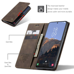 CASEME 013 Series For Samsung Galaxy S23+ Stand Function PU Leather Wallet Case Full Protection Magnetic Auto-absorbed Phone Case