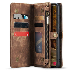 CASEME 008 Series for Samsung Galaxy S23 Multi-Functional PU Leather Foldable Stand Cover Detachable Magnetic Zipper Wallet Case