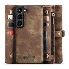 CASEME 008 Series for Samsung Galaxy S23 Multi-Functional PU Leather Foldable Stand Cover Detachable Magnetic Zipper Wallet Case