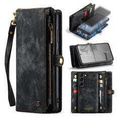 CASEME 008 Series for Samsung Galaxy S23+ Multi-Functional PU Leather Hands-free Stand Flip Cover Detachable Magnetic Zipper Wallet Case