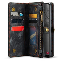 CASEME 008 Series for Samsung Galaxy S23+ Multi-Functional PU Leather Hands-free Stand Flip Cover Detachable Magnetic Zipper Wallet Case