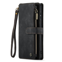 For Samsung Galaxy S23 Phone Cases with Strap CASEME C30 Zipper Multiple Card Holder PU Leather Cover