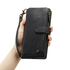 For Samsung Galaxy S23+ Phone Cases with Strap CASEME C30 Zipper Multiple Card Holder PU Leather Cover