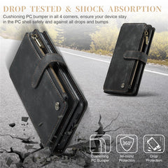 For Samsung Galaxy S23+ Phone Cases with Strap CASEME C30 Zipper Multiple Card Holder PU Leather Cover