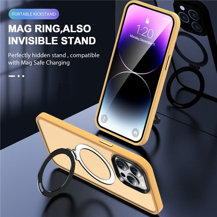 For iPhone 13 Pro Max 6.7 inch Magnetic Invisible Kickstand Phone Case PC+TPU Drop Protection Cover Compatible with MagSafe - TechGearPal