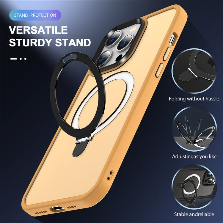 For iPhone 13 Pro Max 6.7 inch Magnetic Invisible Kickstand Phone Case PC+TPU Drop Protection Cover Compatible with MagSafe - TechGearPal