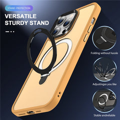 For iPhone 13 Pro Max 6.7 inch Magnetic Invisible Kickstand Phone Case PC+TPU Drop Protection Cover Compatible with MagSafe - TechGearPal