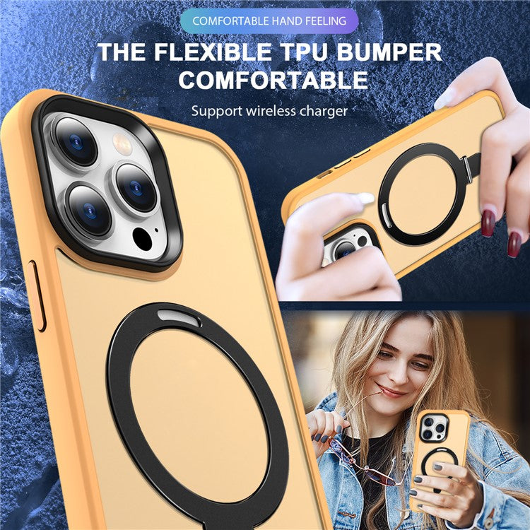 For iPhone 13 Pro Max 6.7 inch Magnetic Invisible Kickstand Phone Case PC+TPU Drop Protection Cover Compatible with MagSafe - TechGearPal