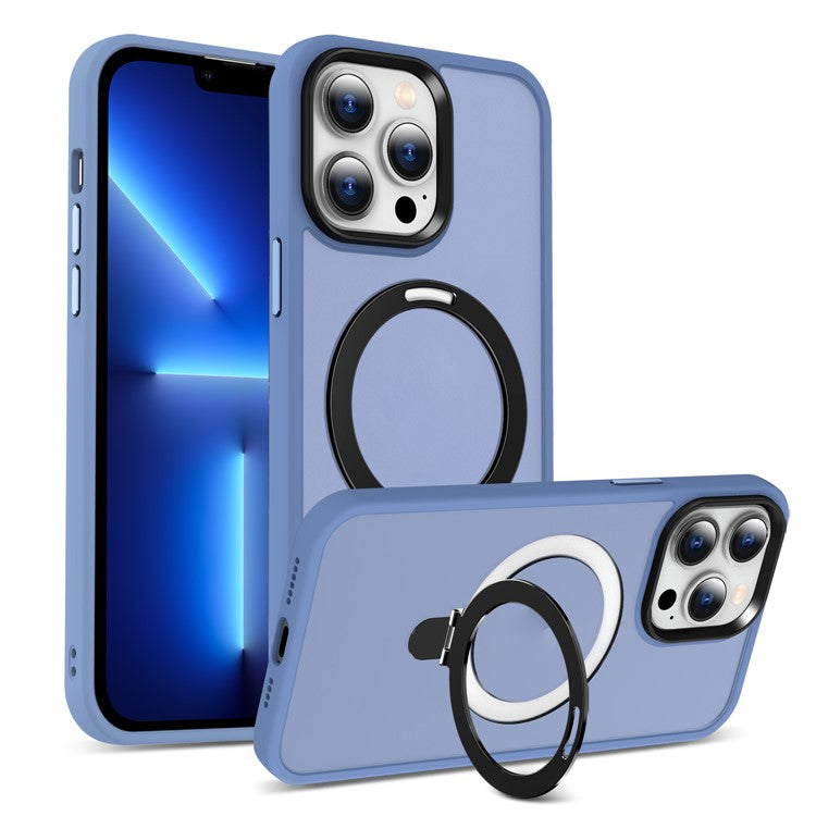 For iPhone 13 Pro Max 6.7 inch Magnetic Invisible Kickstand Phone Case PC+TPU Drop Protection Cover Compatible with MagSafe - TechGearPal