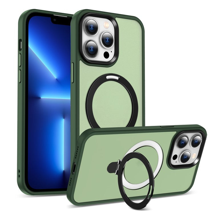 For iPhone 13 Pro Max 6.7 inch Magnetic Invisible Kickstand Phone Case PC+TPU Drop Protection Cover Compatible with MagSafe - TechGearPal