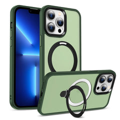 For iPhone 13 Pro Max 6.7 inch Magnetic Invisible Kickstand Phone Case PC+TPU Drop Protection Cover Compatible with MagSafe - TechGearPal