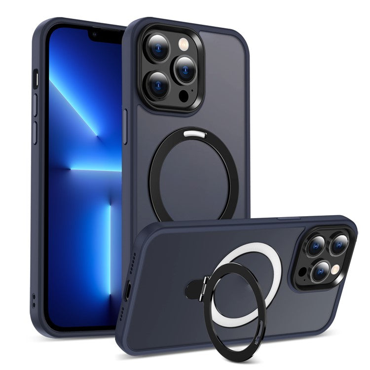 For iPhone 13 Pro Max 6.7 inch Magnetic Invisible Kickstand Phone Case PC+TPU Drop Protection Cover Compatible with MagSafe - TechGearPal