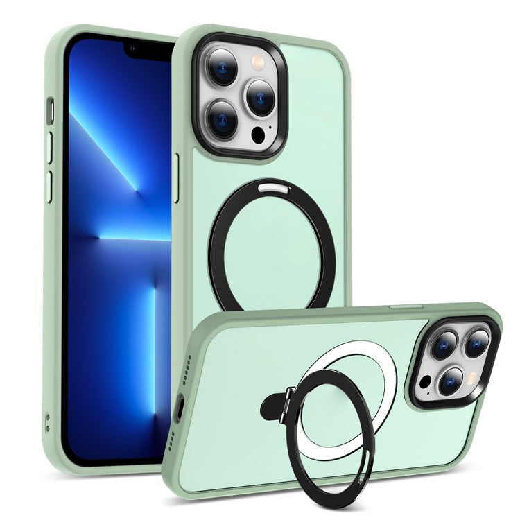 For iPhone 13 Pro Max 6.7 inch Magnetic Invisible Kickstand Phone Case PC+TPU Drop Protection Cover Compatible with MagSafe - TechGearPal
