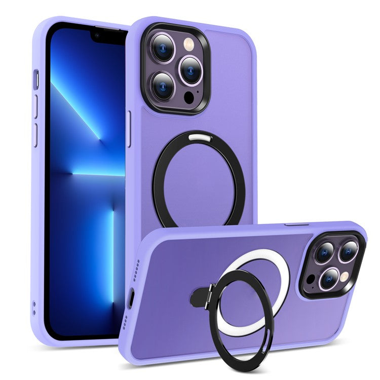 For iPhone 13 Pro Max 6.7 inch Magnetic Invisible Kickstand Phone Case PC+TPU Drop Protection Cover Compatible with MagSafe - TechGearPal